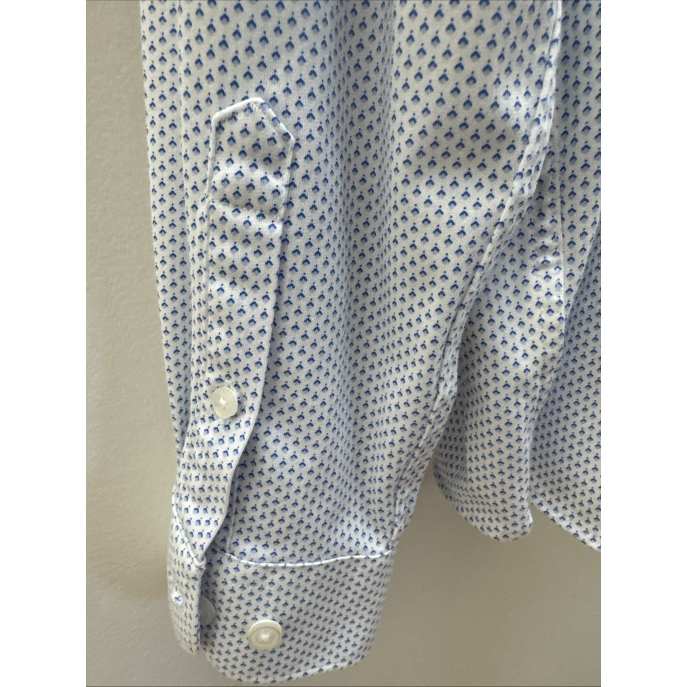 EXPRESS ~Men's XXLarge L/G~ SLIM FIT Buttoned Stretch Cotton  Dress Shirt Blue - Picture 6 of 10